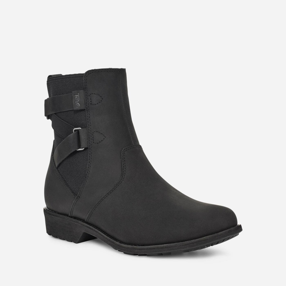 Teva Ellery Ankle WP - Women's Teva Boots - Black | India (WQEL02746)